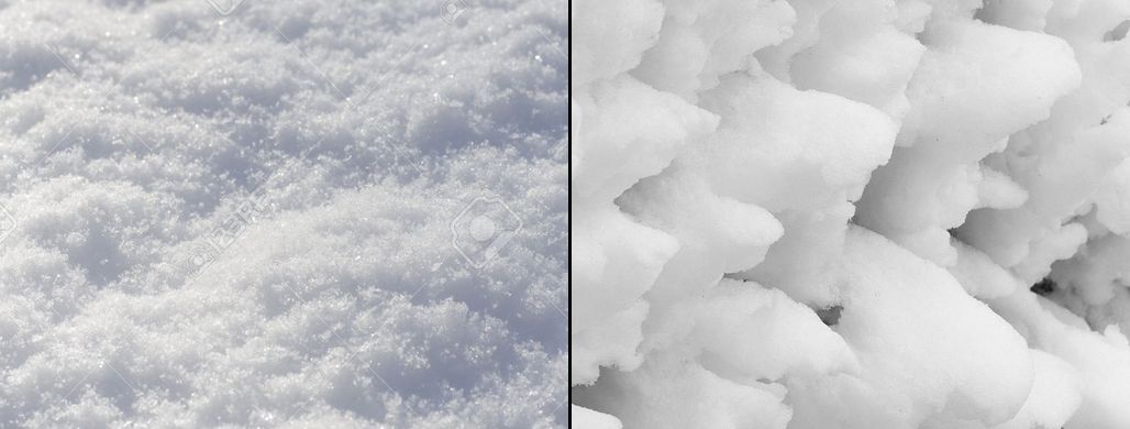 Powedery vs. sticky snow